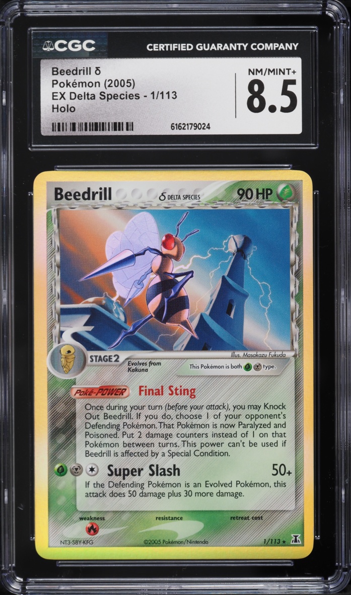 2005 Pokemon EX Delta Species Holo Beedrill #1 CGC 8.5 NM-MT+