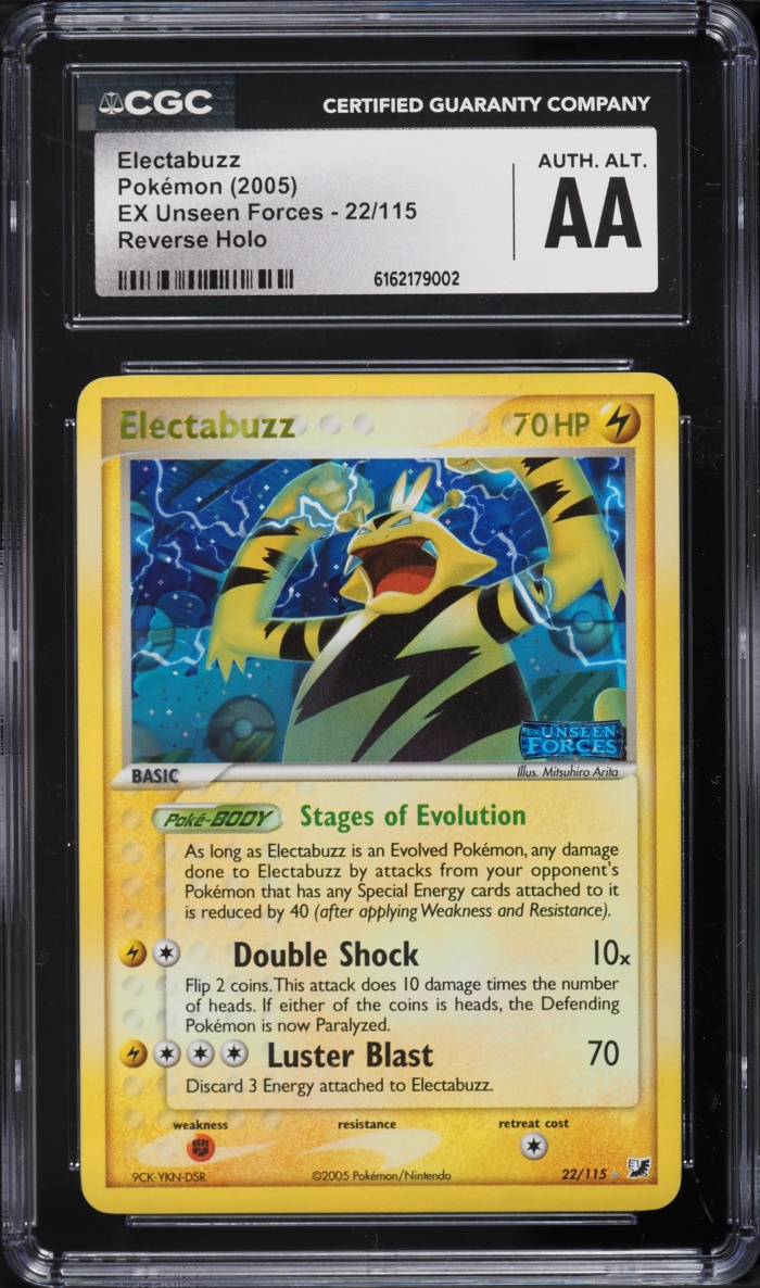 2005 Pokemon EX Unseen Forces Reverse Holo Electabuzz #22 CGC ALTERED AUTH