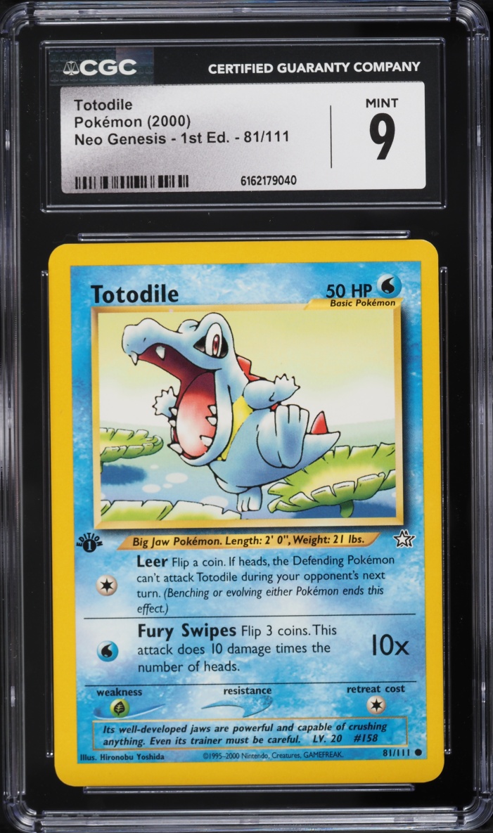 2000 Pokemon Neo Genesis 1st Edition Totodile #81 CGC 9 MINT