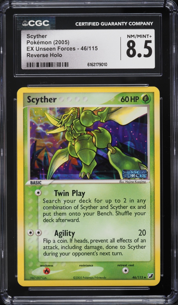 2005 Pokemon EX Unseen Forces Reverse Holo Scyther #46 CGC 8.5 NM-MT+