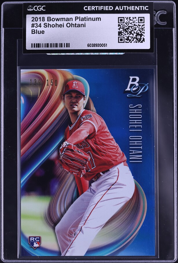 2018 Bowman Sky Blue Shohei Ohtani ROOKIE /499 #49 PSA 9
