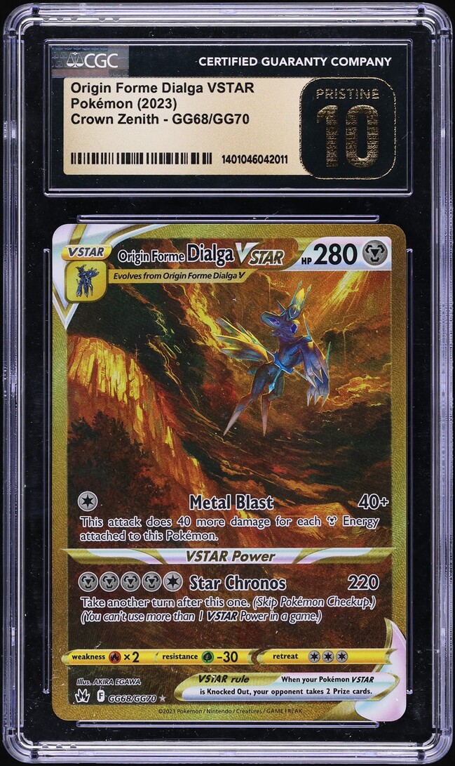 2023 Pokemon SWSH Crown Zenith Full Art Origin Forme Dialga VSTAR #GG68 CGC 10 PRISTINE