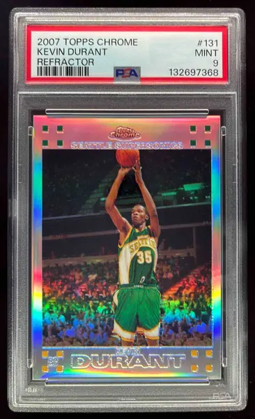 2007-08 Topps Chrome Refractors #131 Kevin Durant RC /1499 PSA 9