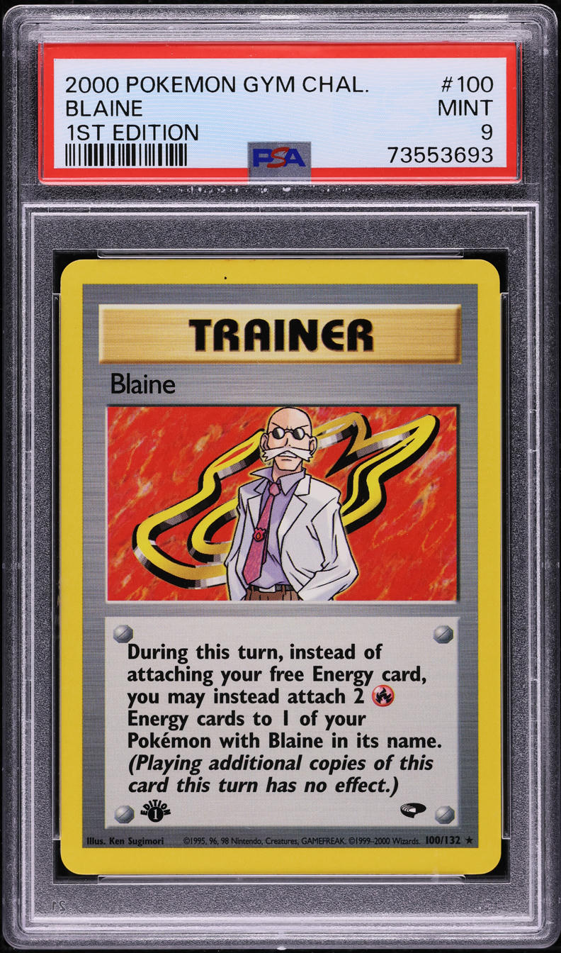2000 Pokemon Gym Challenge 1st Edition Blaine #100 PSA 9 MINT