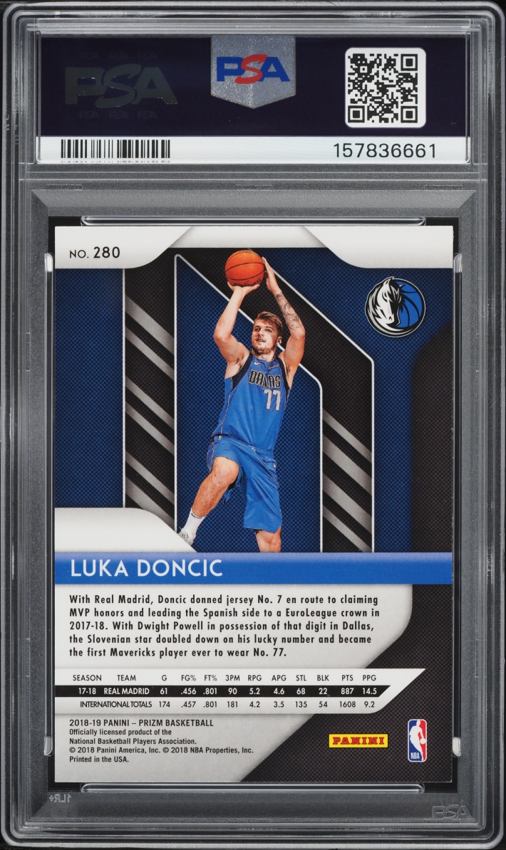 2018 Panini Prizm Luka Doncic ROOKIE #280 PSA 9 MINT