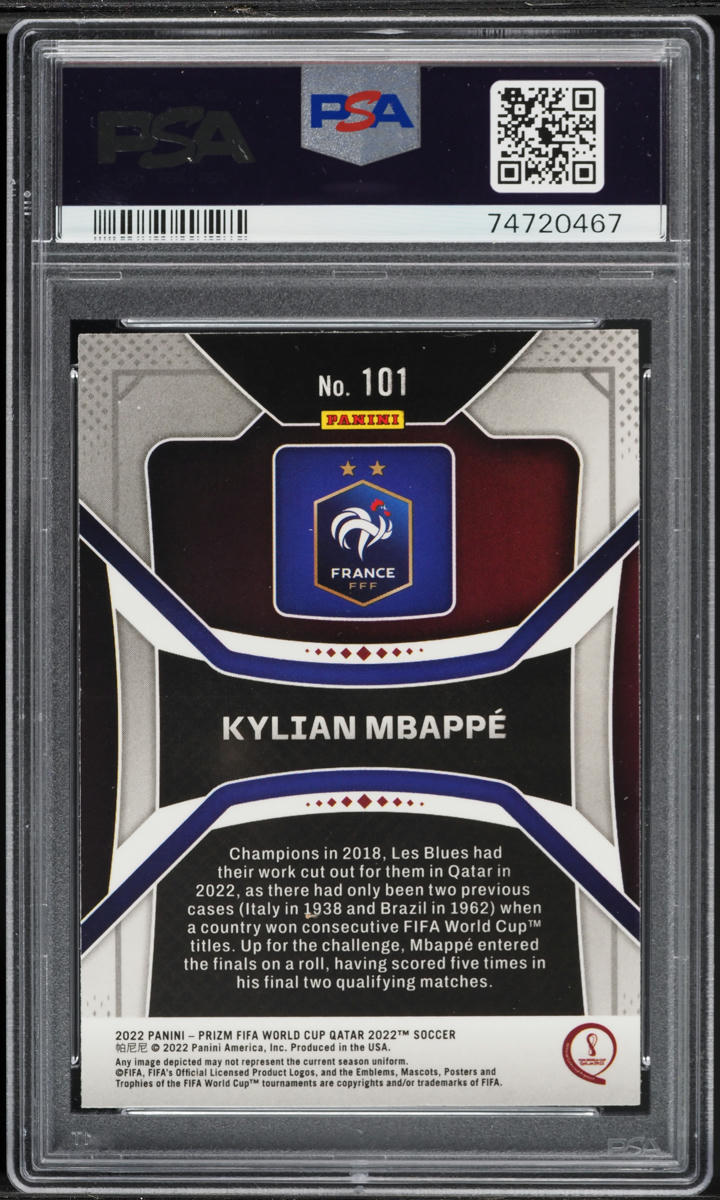 2022 Panini Prizm World Cup Kylian Mbappe #101 PSA 9 MINT