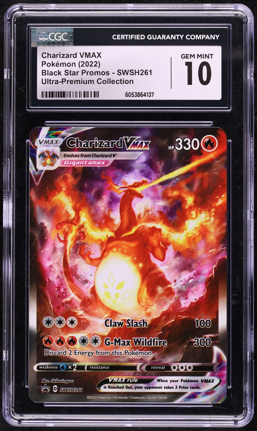 2022 Pokemon SWSH Black Star Promo Ultra Premium Charizard VMAX #SWSH261 CGC 10