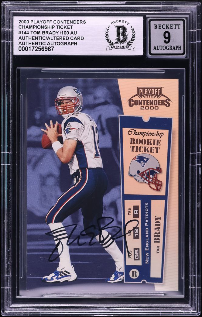 2000 Playoff Contenders Championship Ticket Tom Brady ROOKIE AUTO /100 BAS BGS ALTERED AUTH