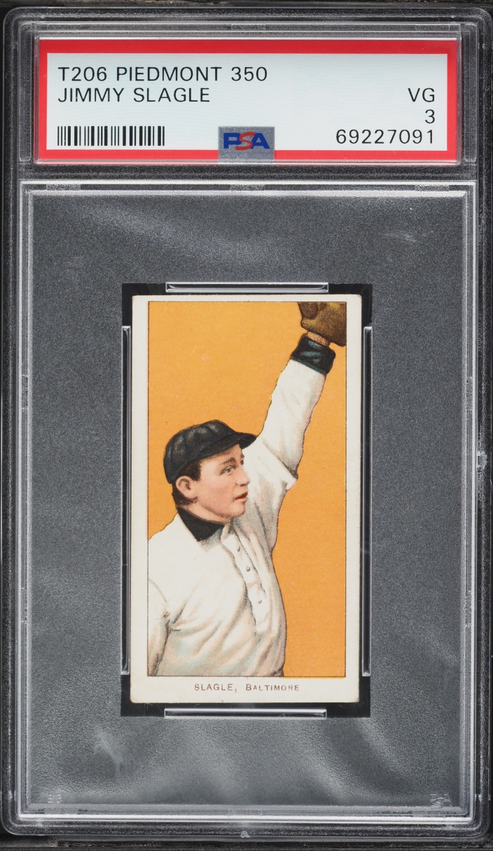 1909-11 T206 Jimmy Slagle PIEDMONT PSA 3 VG