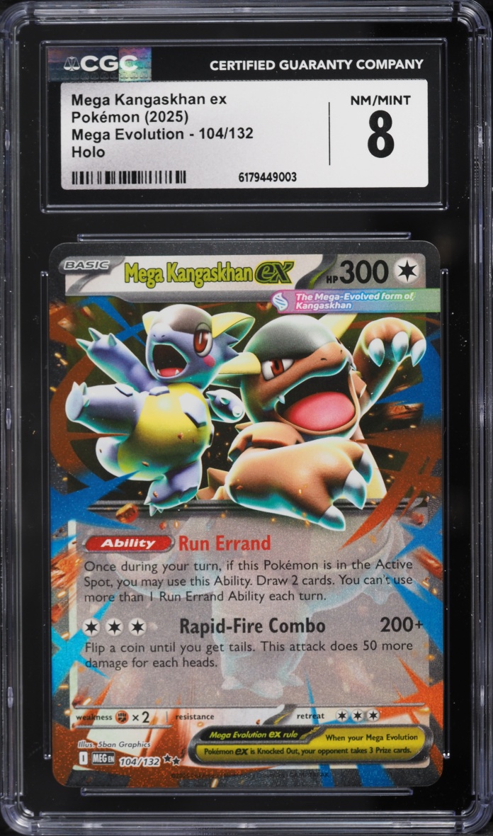 2025 Pokemon Mega Evolution Holo Mega Kangaskhan ex #104 CGC 8 NM-MT