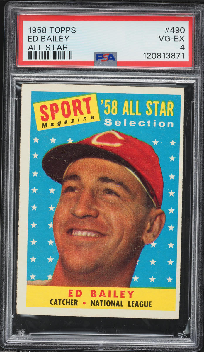1958 Topps All-Star Ed Bailey #490 PSA 4 VGEX