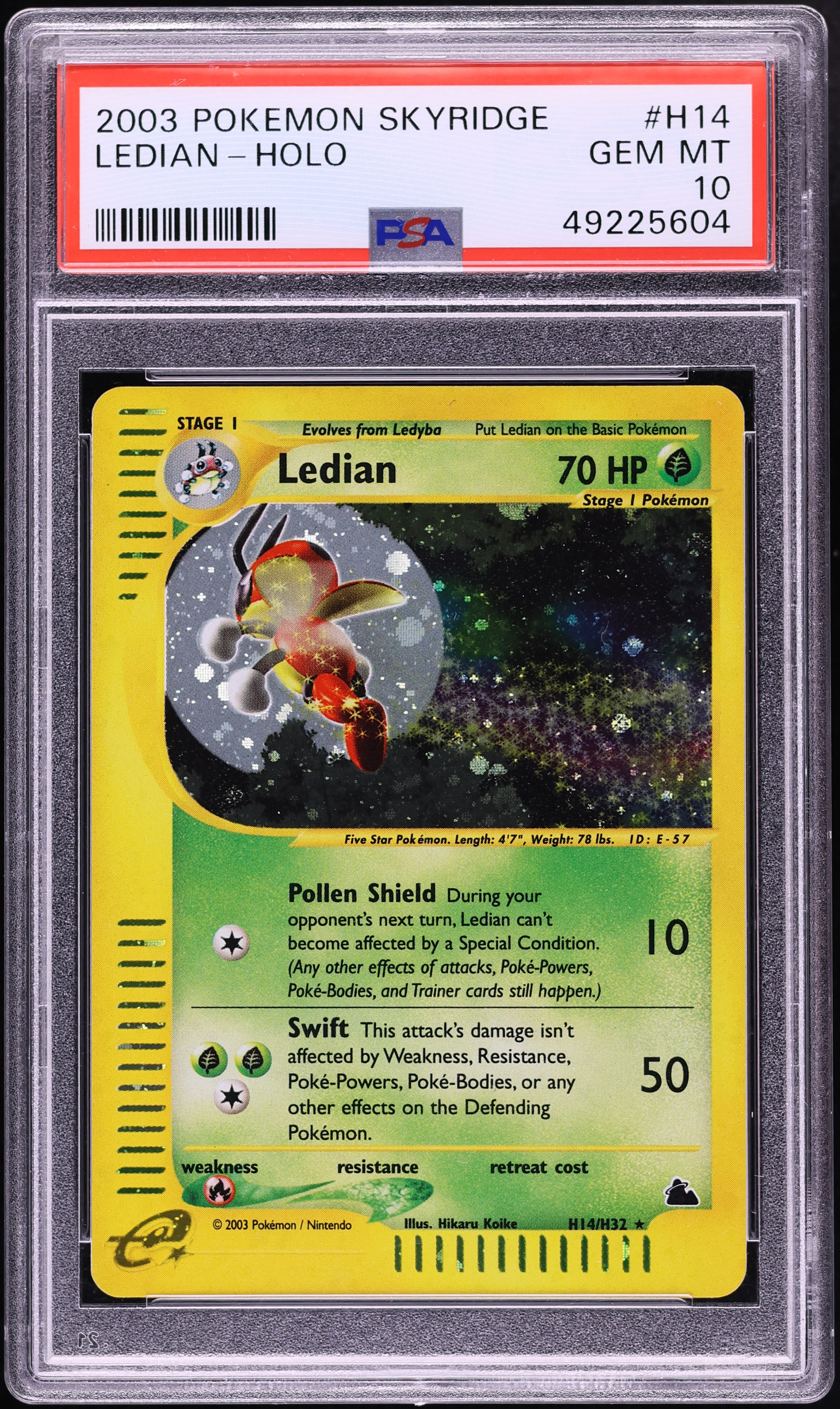 2003 Pokemon Skyridge Holo Ledian #H14 PSA 10 GEM MINT