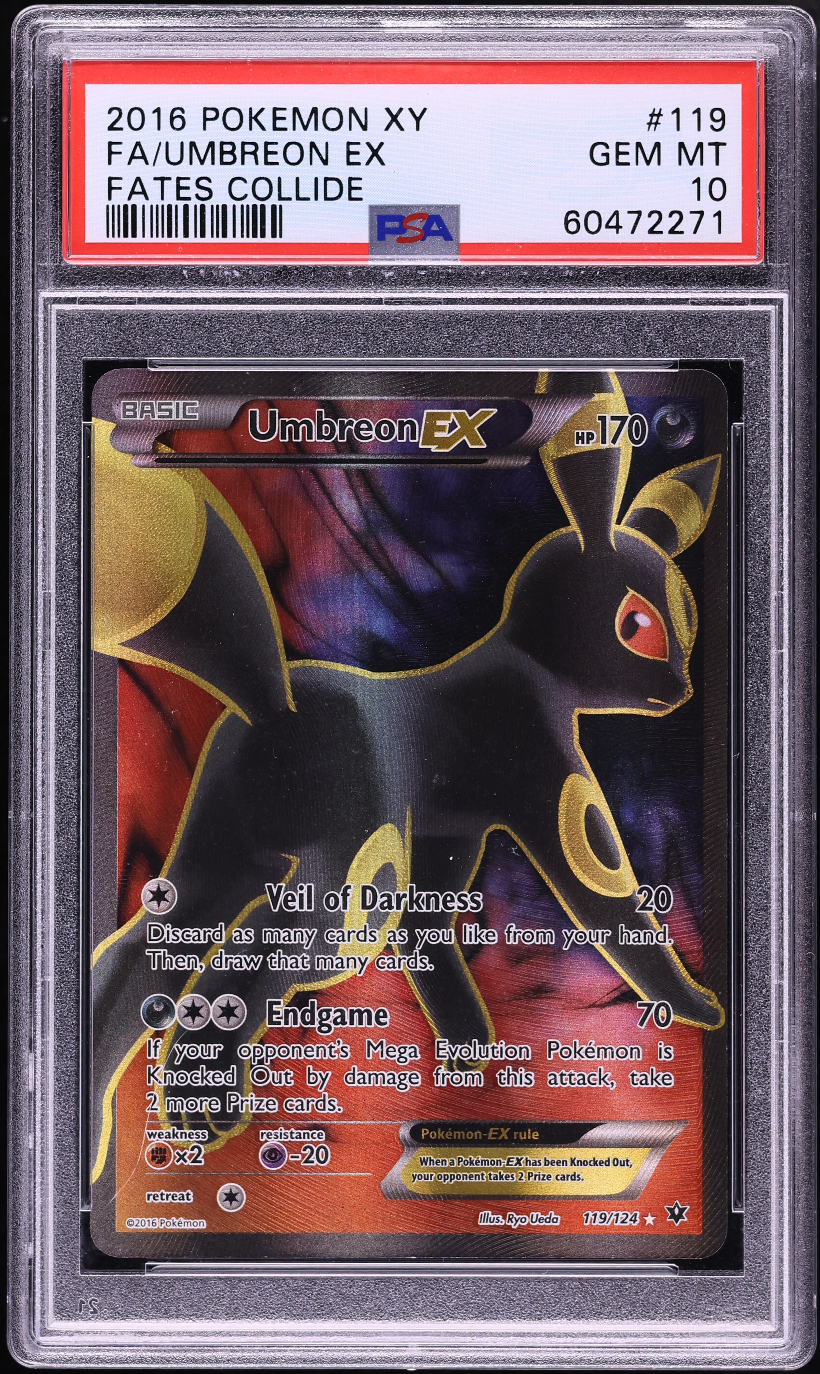 2016 Pokemon XY Fates Collide Full Art Umbreon EX #119 PSA 10 GEM MINT