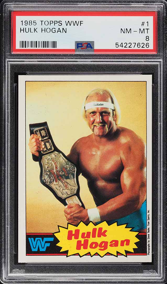 1985 Topps WWF Wrestling Hulk Hogan #1 PSA 8 NM-MT on