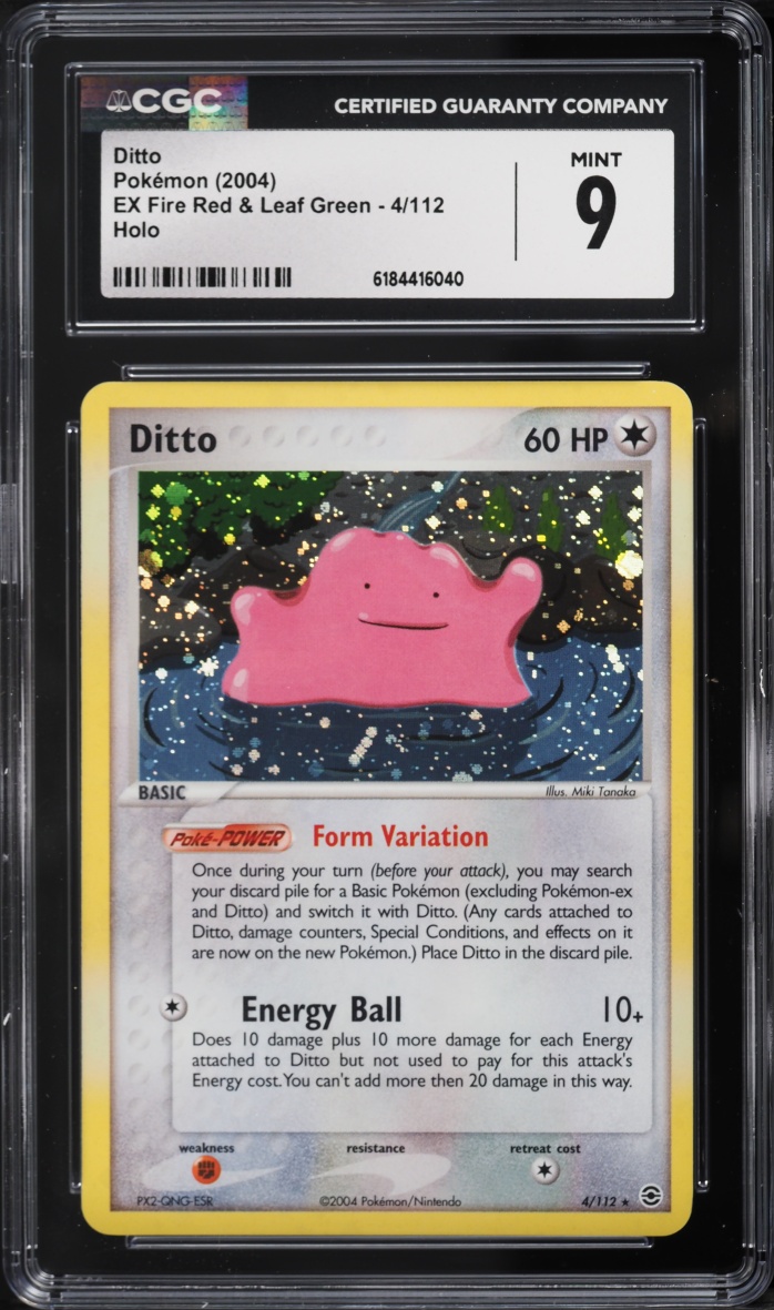 2004 Pokemon EX Fire Red & Leaf Green Holo Ditto #4 CGC 9 MINT