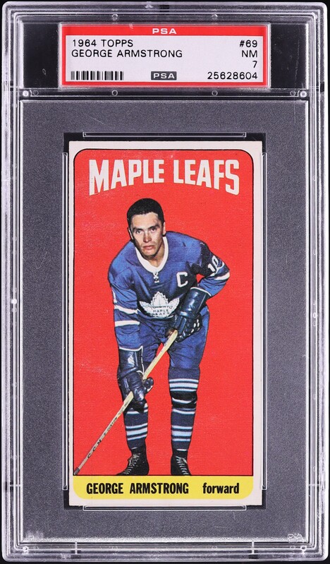 1964 Topps Hockey George Armstrong #69 PSA 7 NRMT