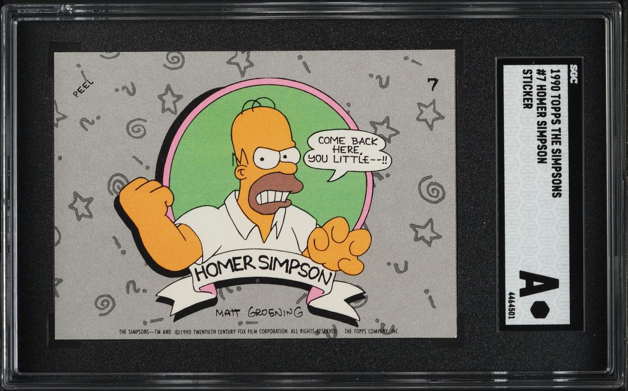 1990 Topps The Simpsons Sticker Homer Simpson #7 SGC AUTH