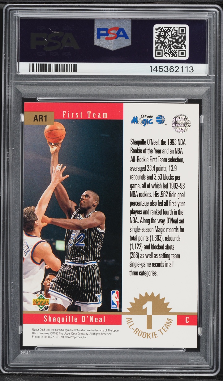 1993 Upper Deck All-Rookies Shaquille O'Neal #AR1 PSA 8 NM-MT