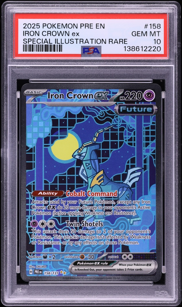 2025 Pokemon Scarlet & Violet Prismatic Evolutions SIR Iron Crown ex #158 PSA 10 GEM MINT