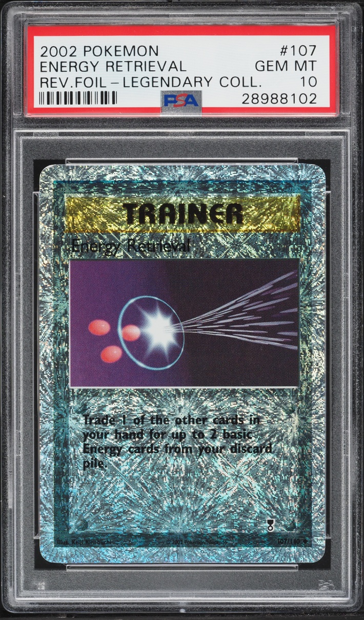 2002 Pokemon Legendary Collection Reverse Holo Energy Retrieval #107 PSA 10 GEM MINT