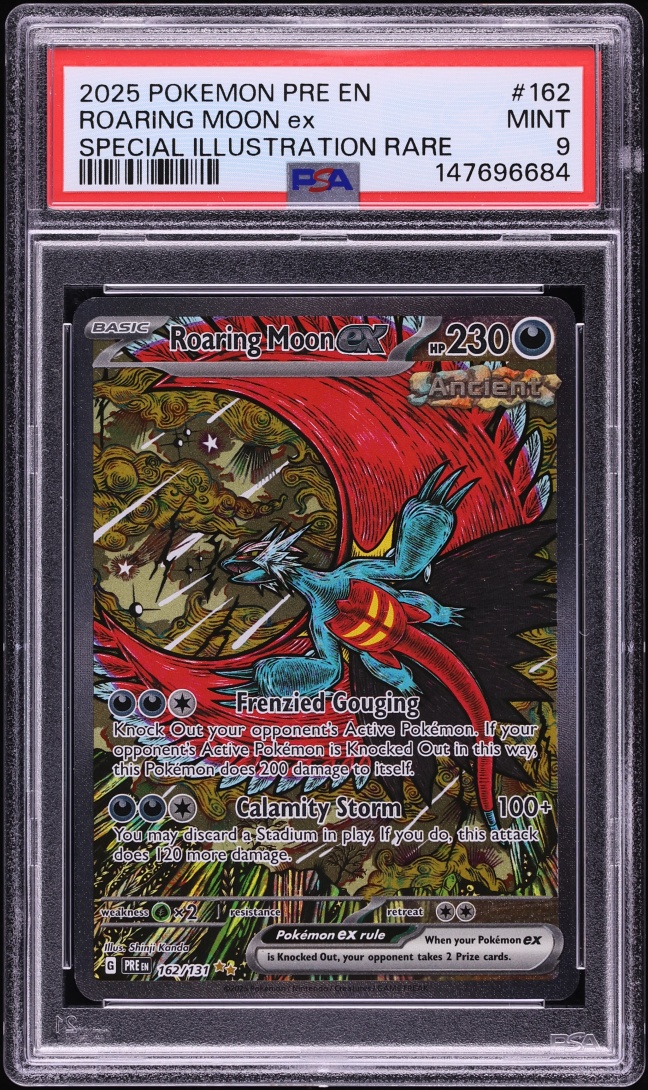 2025 Pokemon Scarlet & Violet Prismatic Evolutions SIR Roaring Moon ex #162 PSA 9 MINT