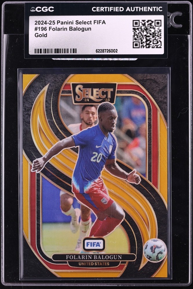 2024 Select Mezzanine FIFA Gold Folarin Balogun /10 #196 CGC AUTH