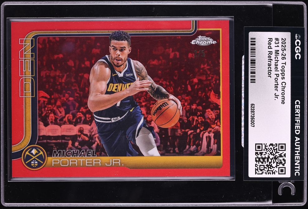 2025 Topps Chrome Red Refractor Michael Porter Jr. /5 #31 CGC AUTH