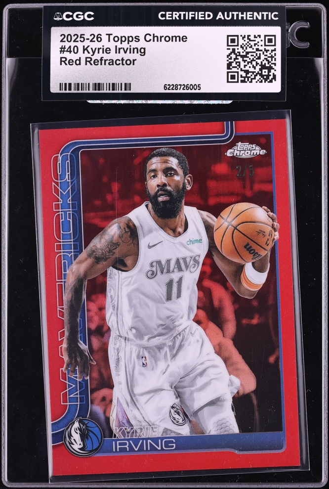 2025 Topps Chrome Red Refractor Kyrie Irving /5 #40 CGC AUTH