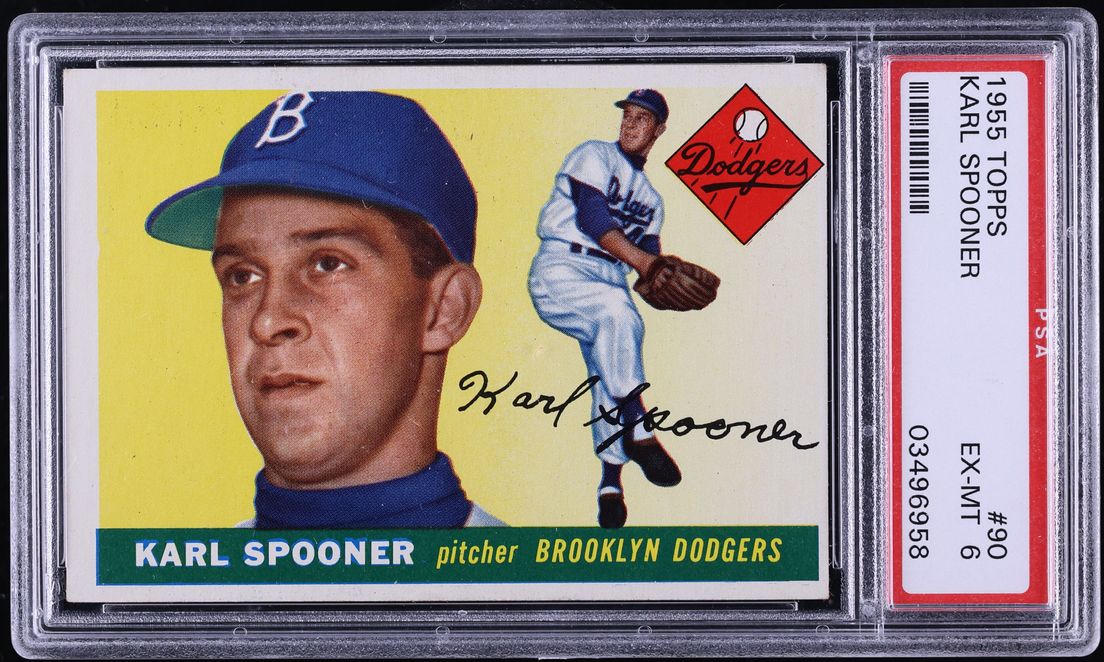 1955 Topps Karl Spooner ROOKIE #90 PSA 6 EXMT