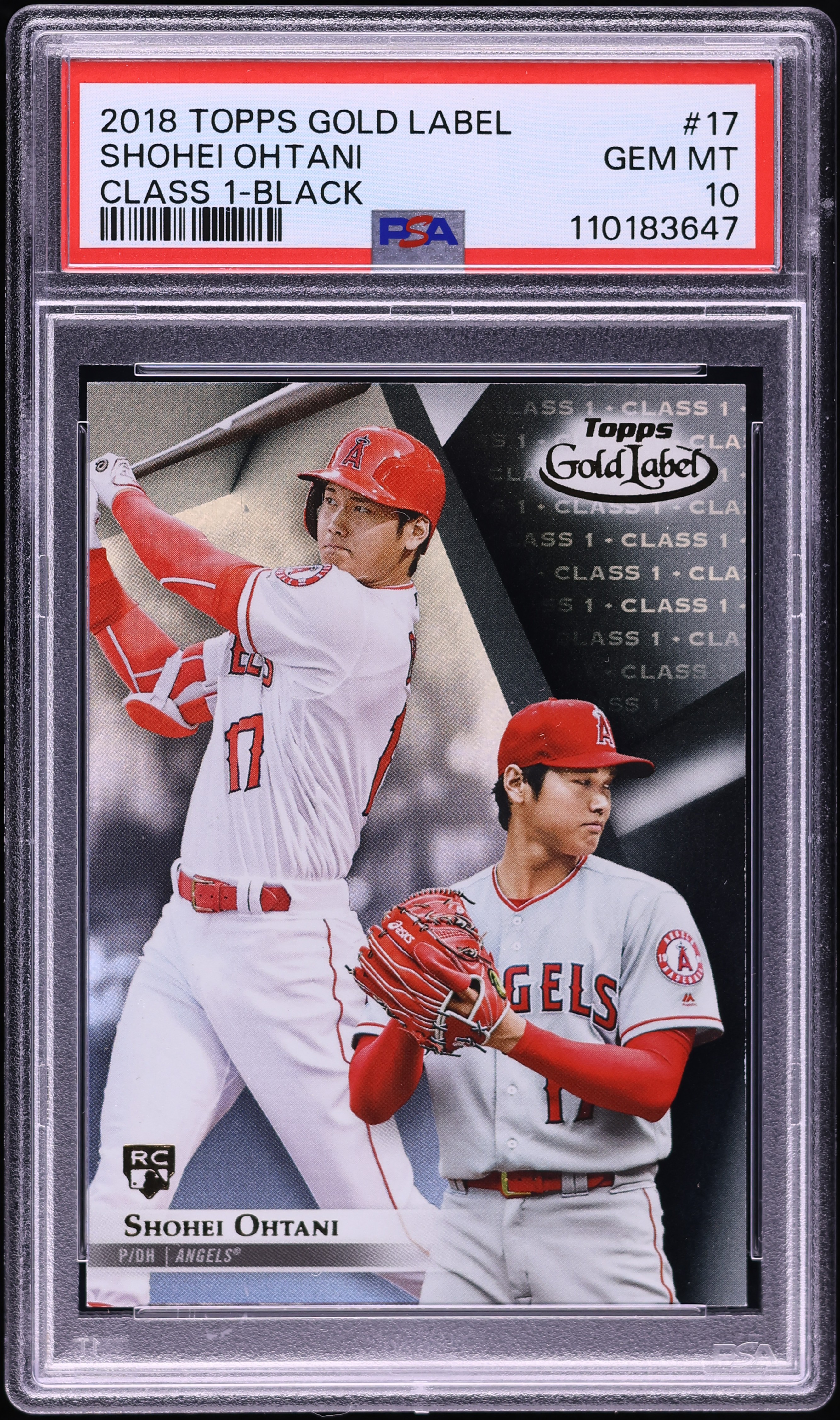 その他 Topps Shohei Ohtani Gold Rookie PSA 10 2018 Topps Gold Label Class 1 Black Shohei Ohtani ROOKIE #17