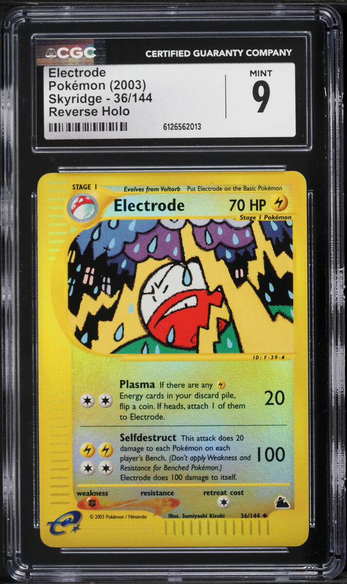 2003 Pokemon Skyridge Reverse Holo Electrode #36 CGC 9 MINT