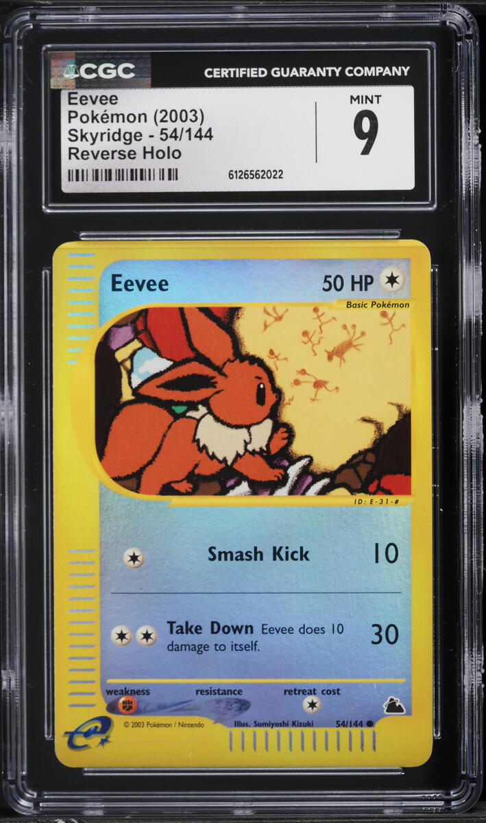 2003 Pokemon Skyridge Reverse Holo Eevee #54 CGC 9 MINT