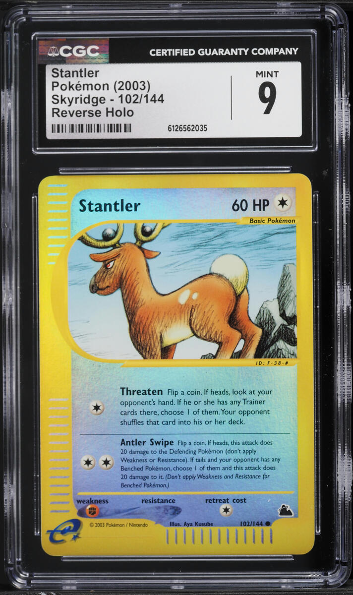 2003 Pokemon Skyridge Reverse Holo Stantler #102 CGC 9 MINT