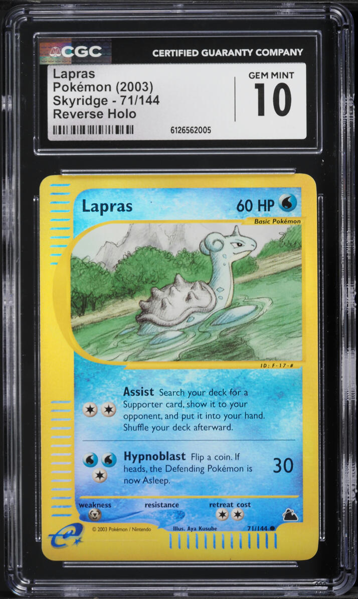 2003 Pokemon Skyridge Reverse Holo Lapras #71 CGC 10 GEM MINT