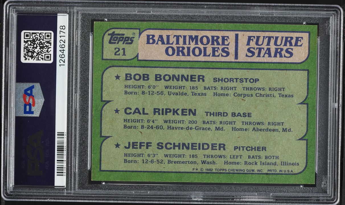 1982 Topps Cal Ripken Jr. ROOKIE #21 PSA 7 NRMT