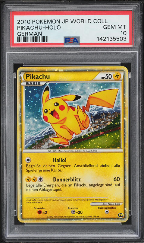 2010 Pokemon Korean World Collection Holo Pikachu PSA 9 MINT on
