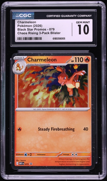 2026 Pokemon Mega Evolution Black Star Promo Chaos Rising Charmeleon #079 CGC 10 GEM MINT