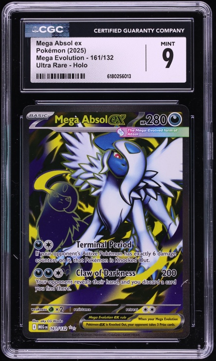 2025 Pokemon Mega Evolution Full Art Mega Absol ex #161 CGC 9 MINT