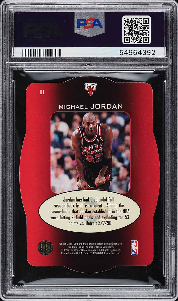 1996 SPx Holoview Heroes Die-Cut Michael Jordan #H1 PSA 8 NM-MT