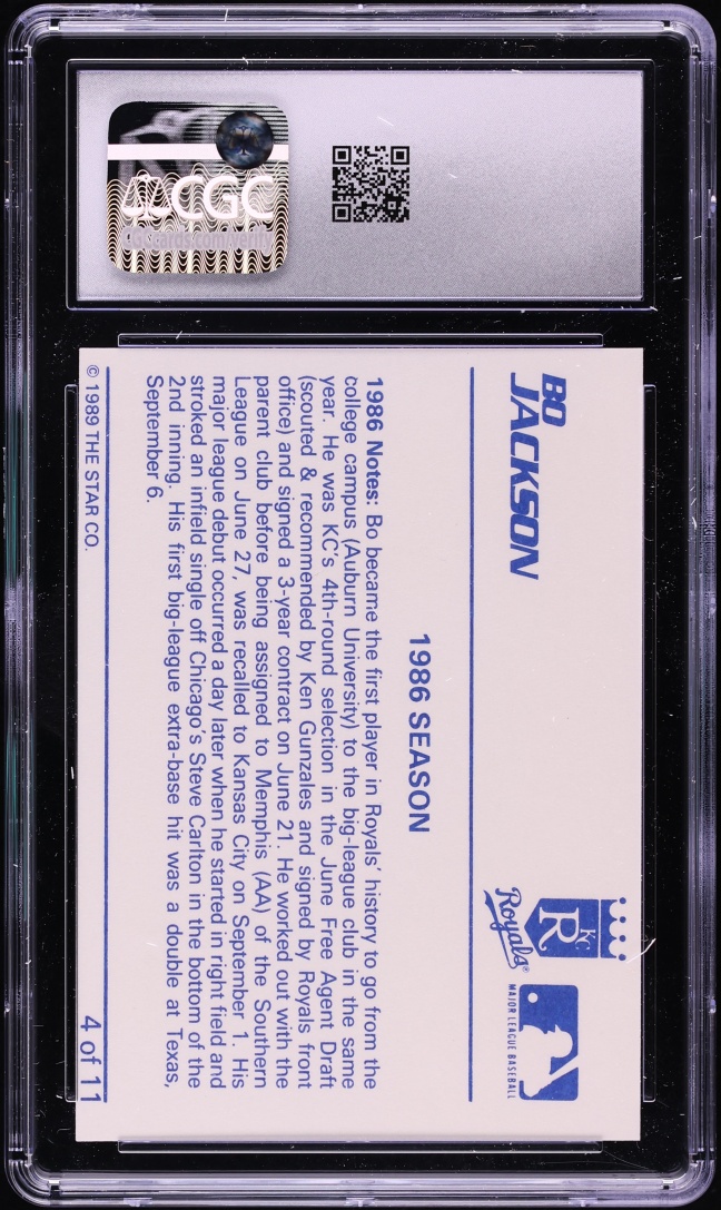 1989 Star '86 Season Bo Jackson #4 CGC 9 MINT