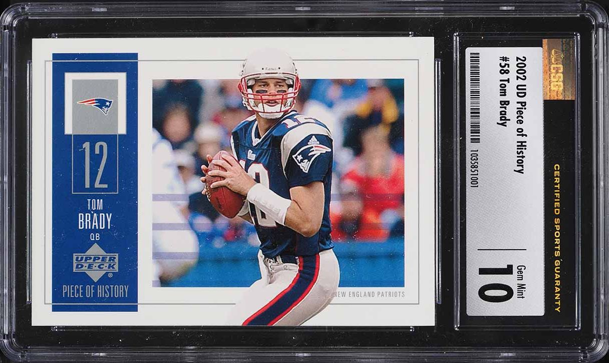 2002 Upper Deck Piece Of History Tom Brady #58 CSG 10 GEM MINT