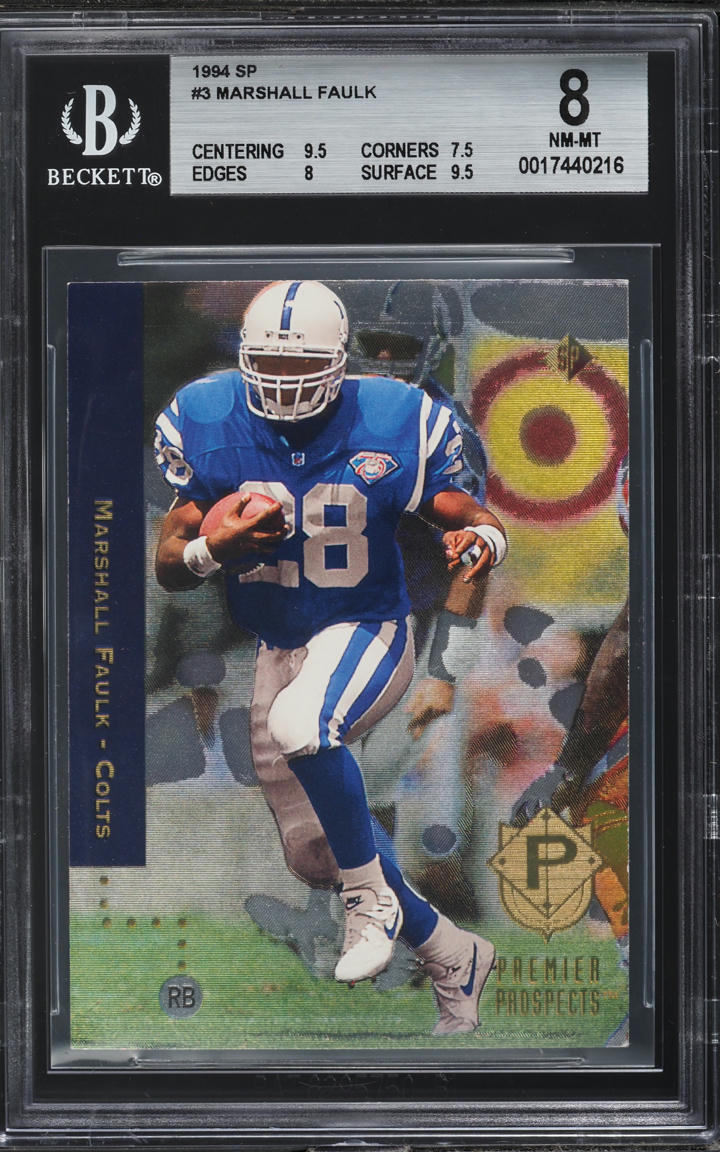 1994 SP Foil Marshall Faulk ROOKIE #3 BGS 8 NM-MT