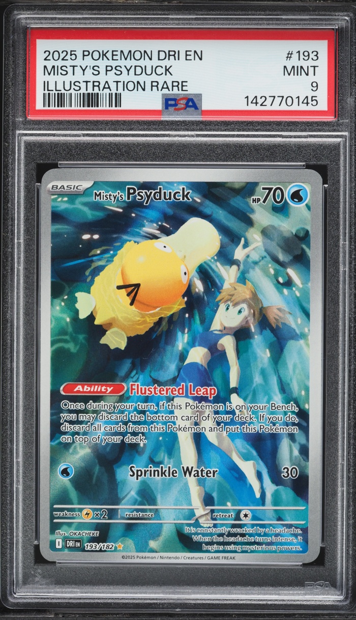 2025 Pokemon Scarlet & Violet Destined Rivals IR Misty's Psyduck #193 PSA 9 MINT