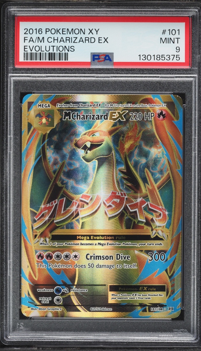 2016 Pokemon XY Evolutions Full Art M Charizard EX #101 PSA 9 MINT