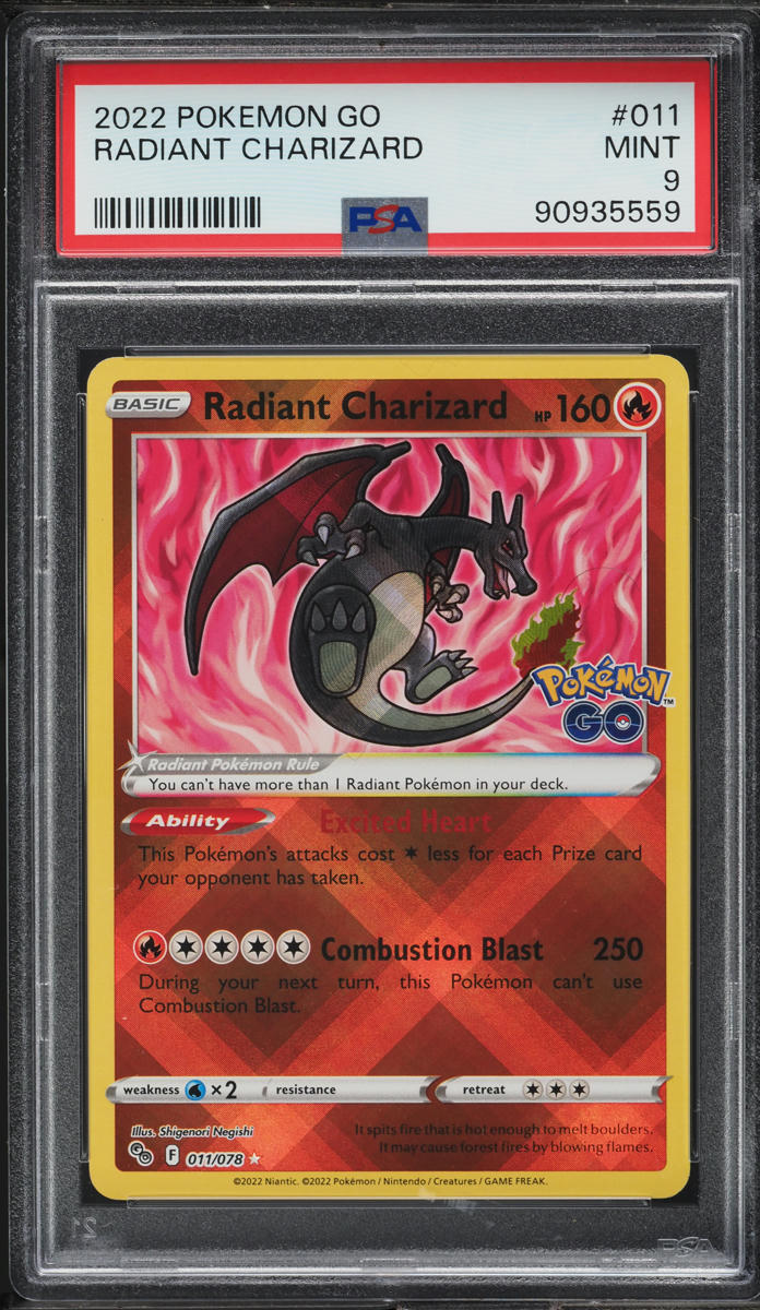 2022 Pokemon Sword & Shield Pokemon GO Radiant Charizard #11 PSA 9 MINT