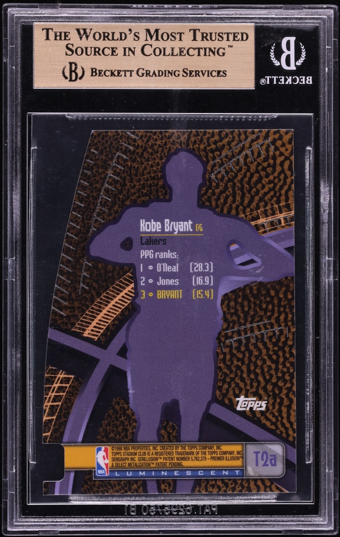 1998 Stadium Club Triumvirate Luminescent Kobe Bryant #T2A BGS 9.5 GEM MINT - Photo 2
