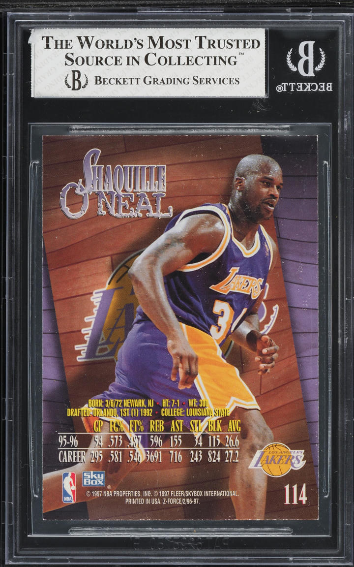 1996 Skybox Z-Force Shaquille O'Neal #114 BGS 8 NM-MT