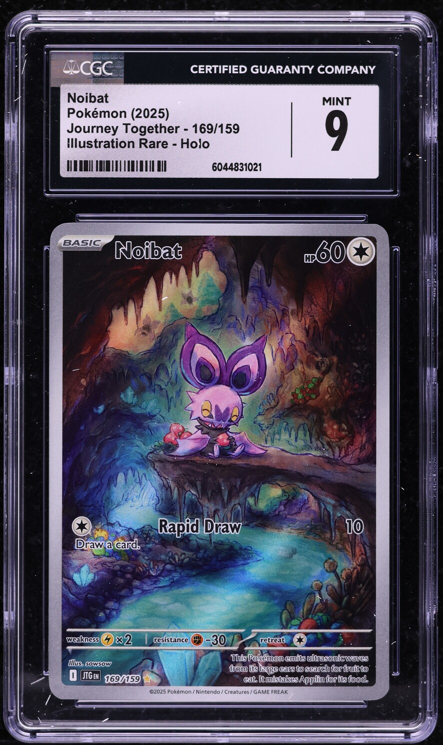2025 Pokemon Scarlet & Violet Journey Together IR Noibat #169 CGC 9 MINT