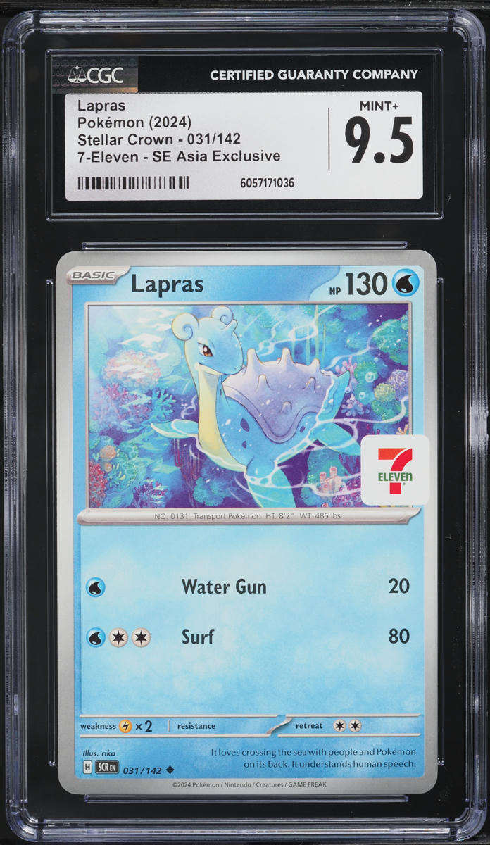 2024 Pokemon Stellar Crown 7-Eleven SE Asia Exclusive Lapras #031 CGC 9.5 MINT+ - Main Image