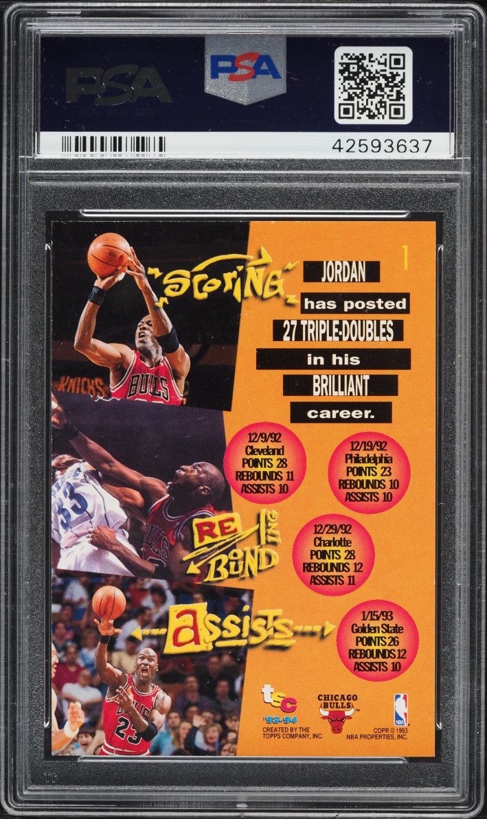 1993 Stadium Club Members Only Michael Jordan #1 PSA 10 GEM MINT